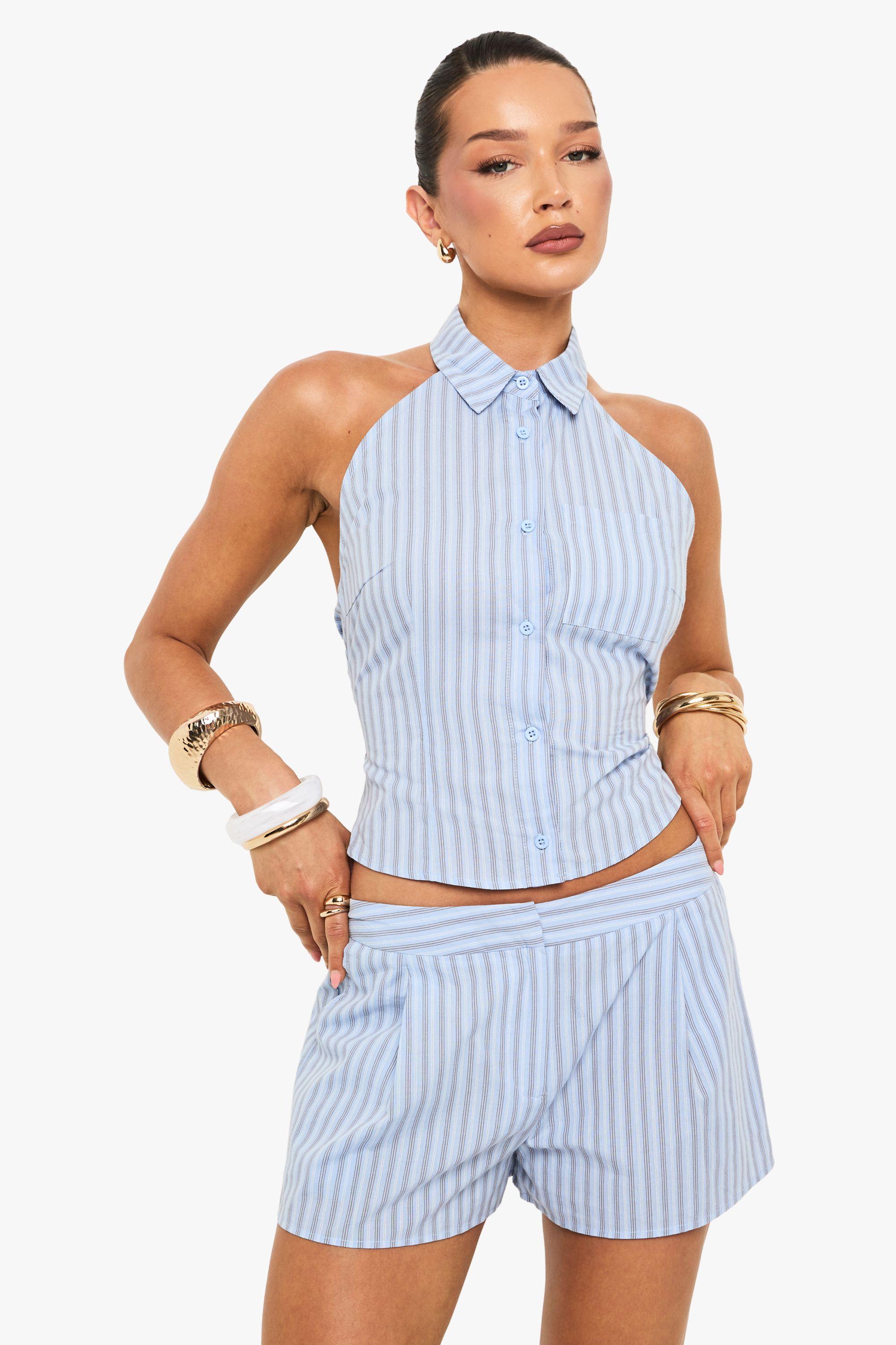 Stripe Tailored Short by BOOHOO