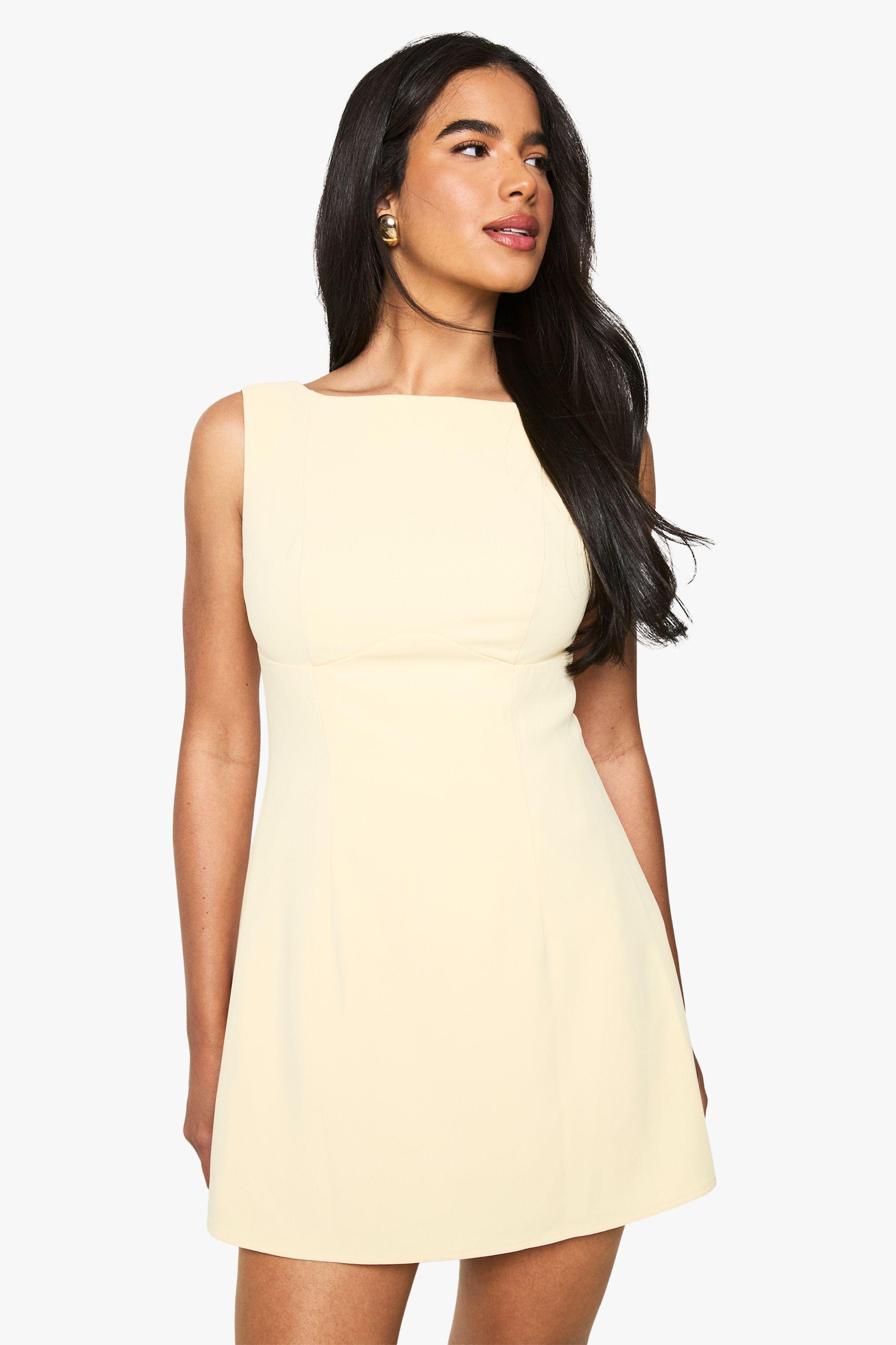 Structured A Line Mini Dress by BOOHOO