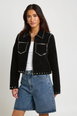 Stud Detail Faux Suede Jacket by BOOHOO Stud Detail Faux Suede Jacket by BOOHOO
