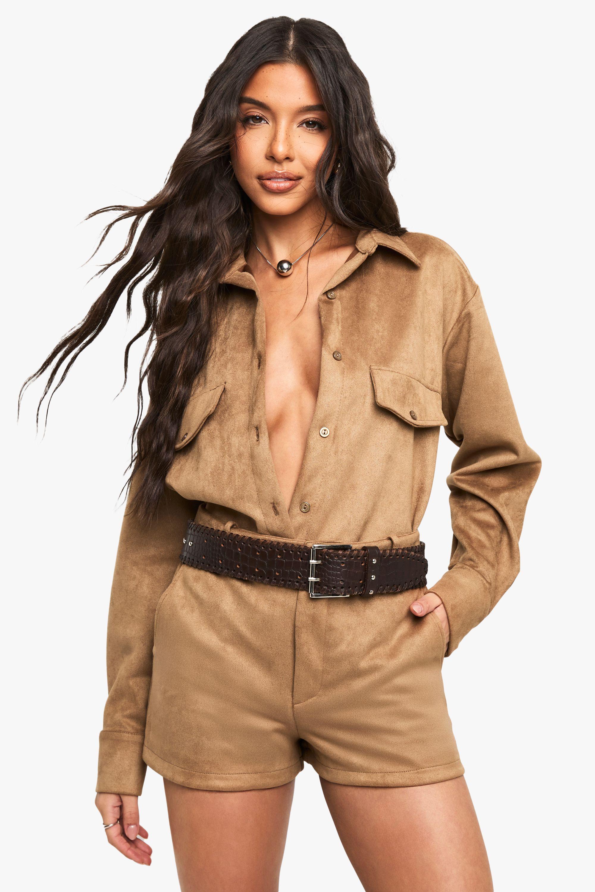 Suede Look Mini Shorts by BOOHOO