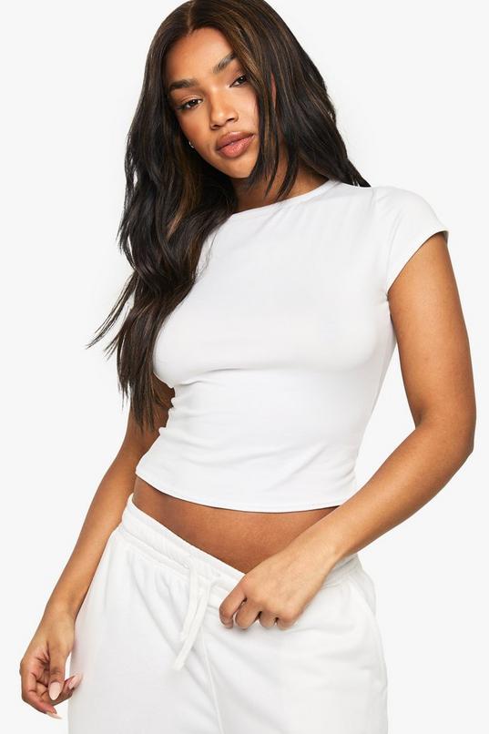Super Soft Cap Sleeve Fitted T-Shirt by BOOHOO