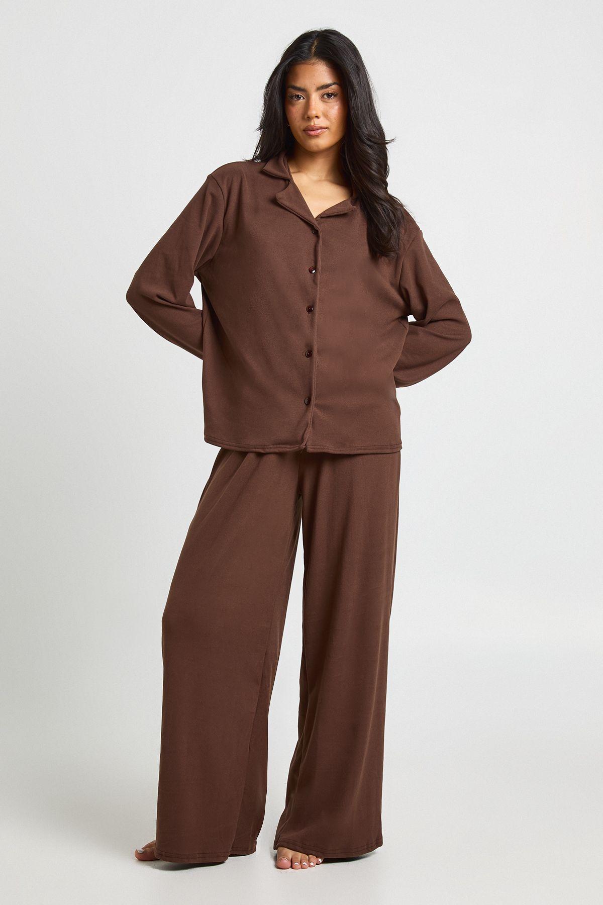 Super Soft Long Sleeve Top & Trousers Pyjama Set by BOOHOO