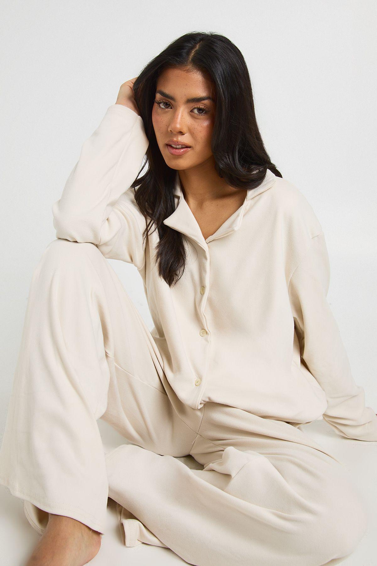 Super Soft Long Sleeve Top & Trousers Pyjama Set by BOOHOO