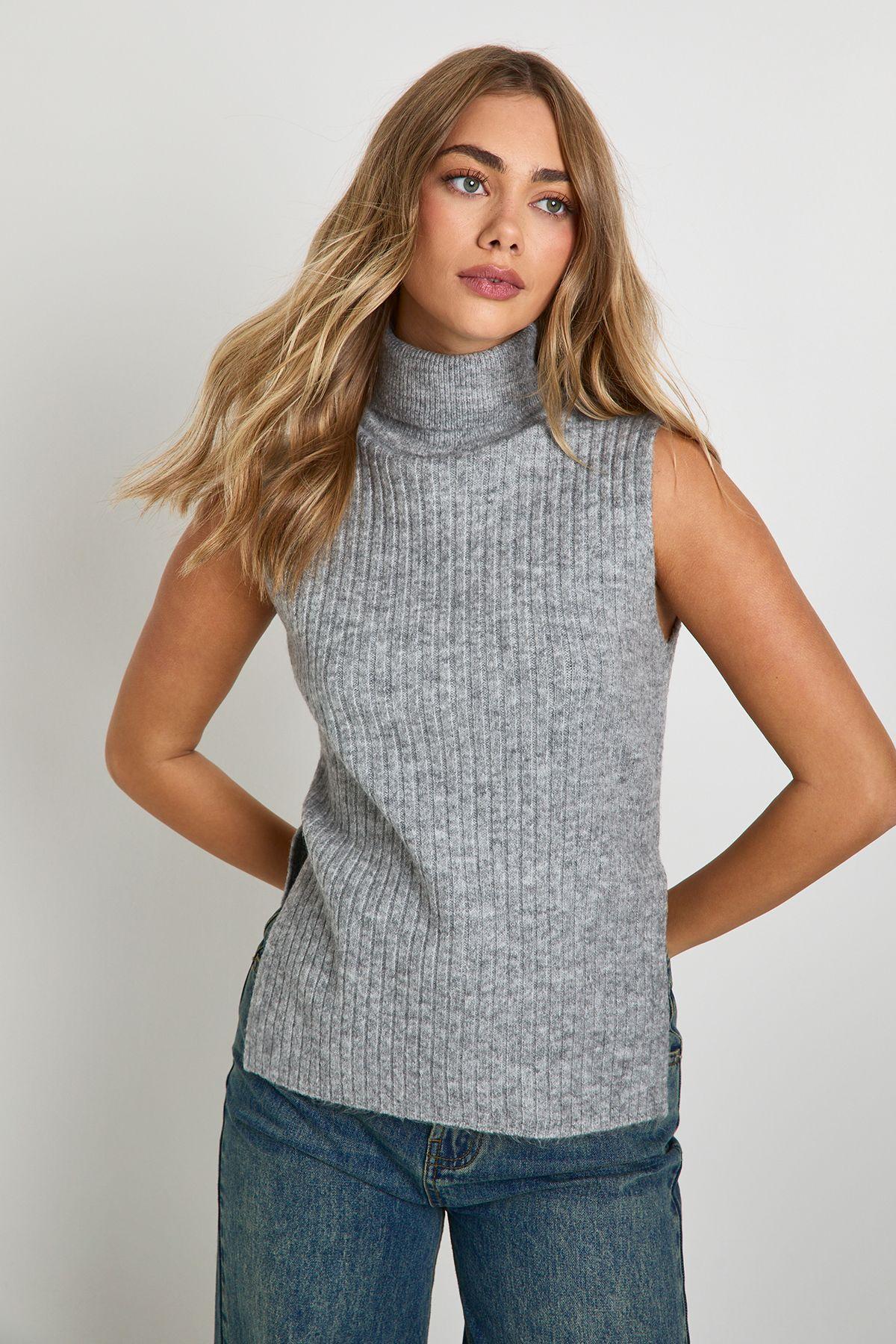 Super Soft Roll Neck Sleeveless Jumper by BOOHOO Super Soft Roll Neck Sleeveless Jumper by BOOHOO