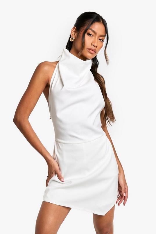 Tailored Cowl Neck Sccop Back Playsuit by BOOHOO