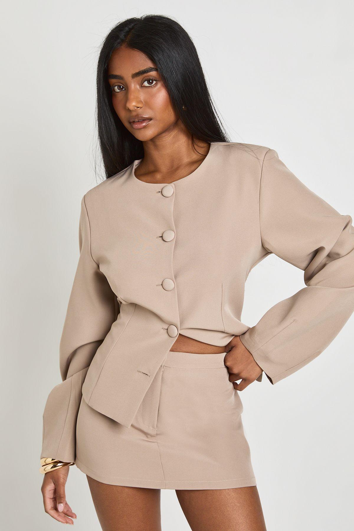 Tailored Micro Mini Skirt by BOOHOO