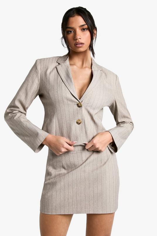 Tailored Pinstripe Mini Skirt by BOOHOO