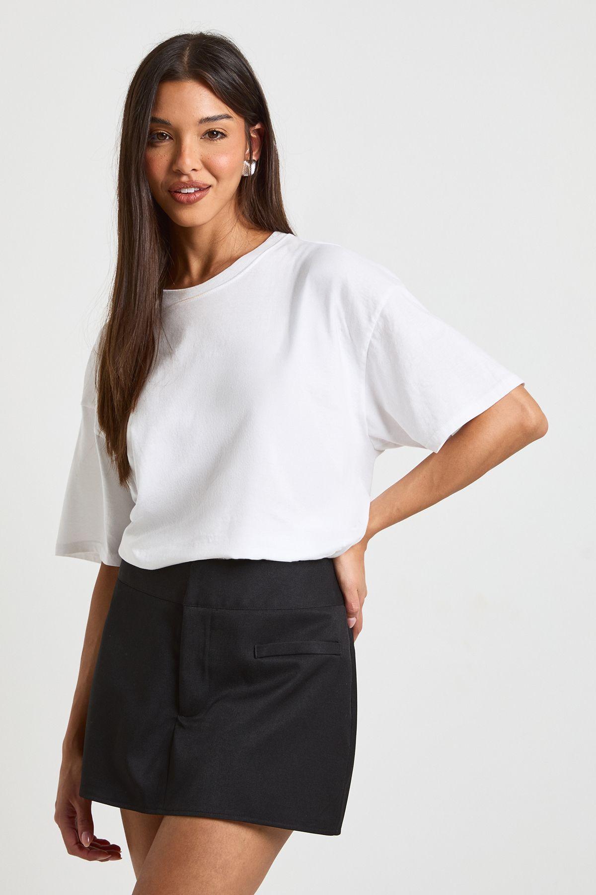 Tailored Pocket Front Skort by BOOHOO