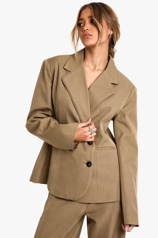 Tailored Wrap Button Blazer by BOOHOO