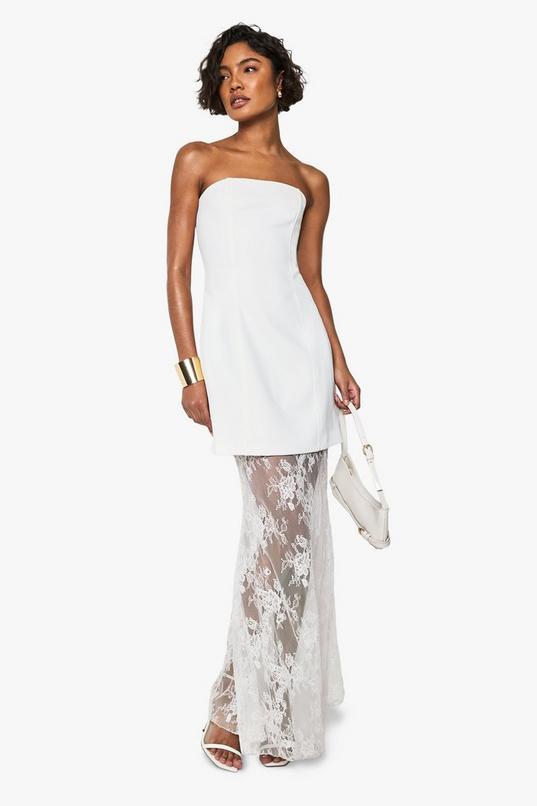 Tall 2 in 1 Lace Fit and Flare Maxi Dress by BOOHOO