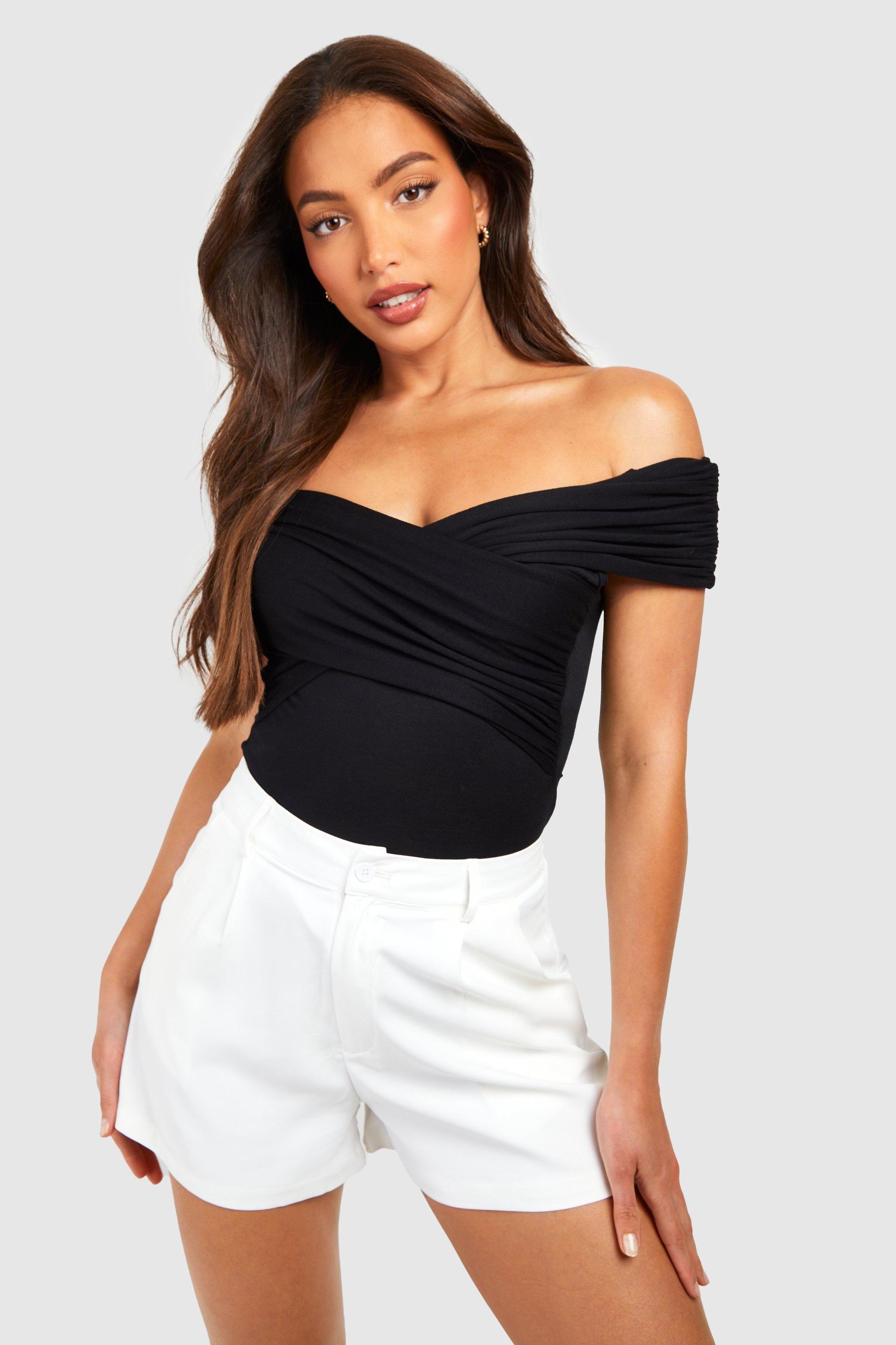 Tall Bardot Ruched Detail Bodysuit by BOOHOO