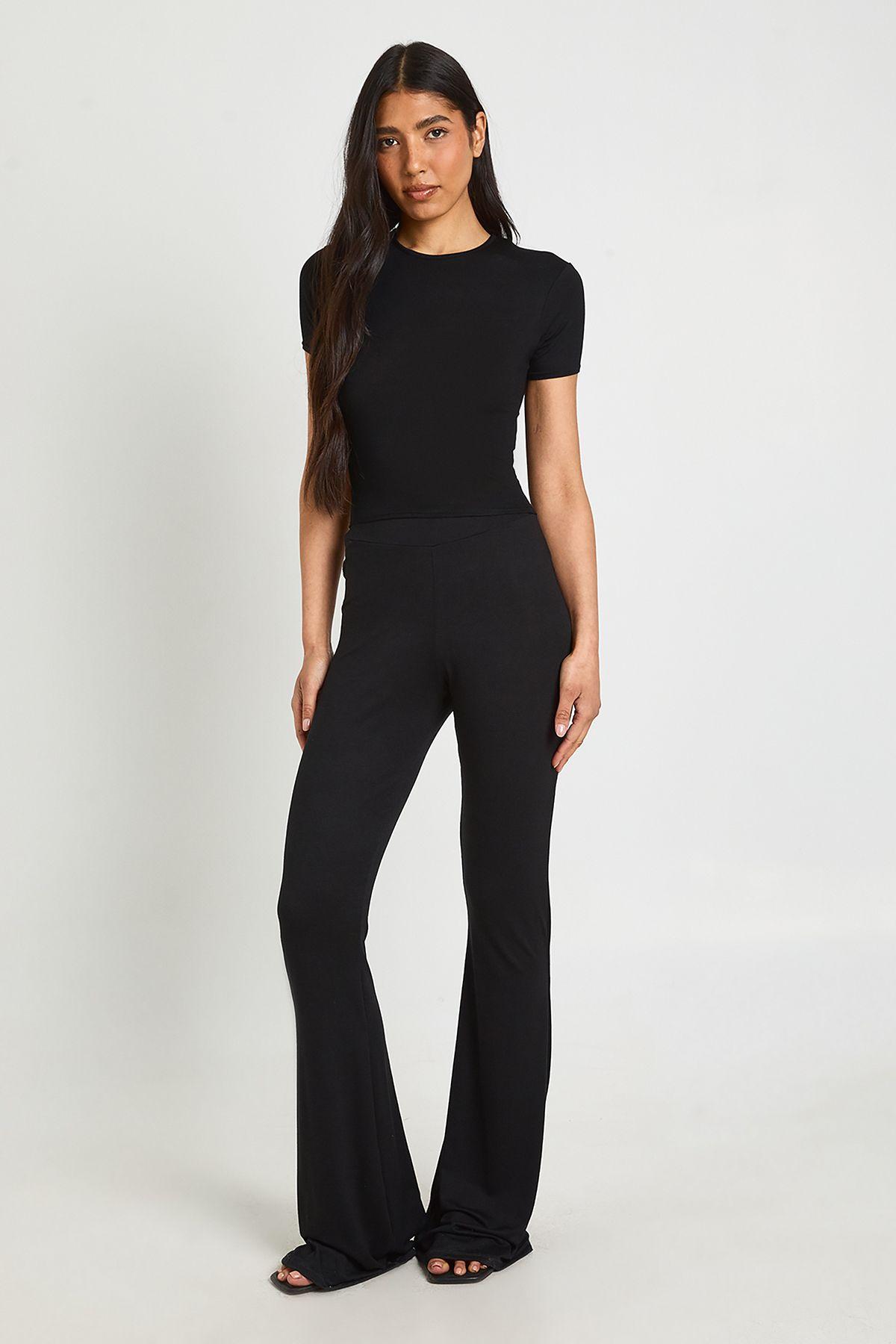 Tall Basic High Waist Fit & Flare Trouser by BOOHOO