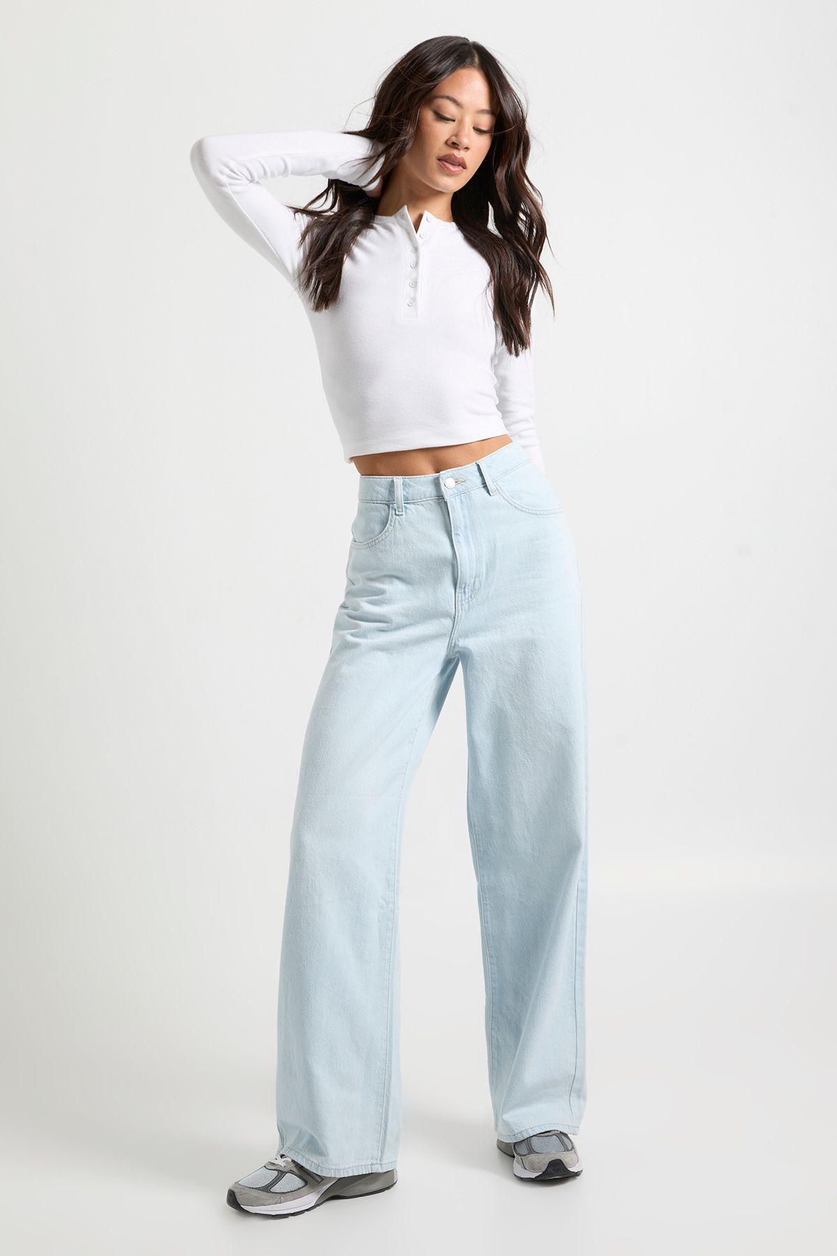 Tall Boohoo Basics High Waist Wide Leg Jean by BOOHOO