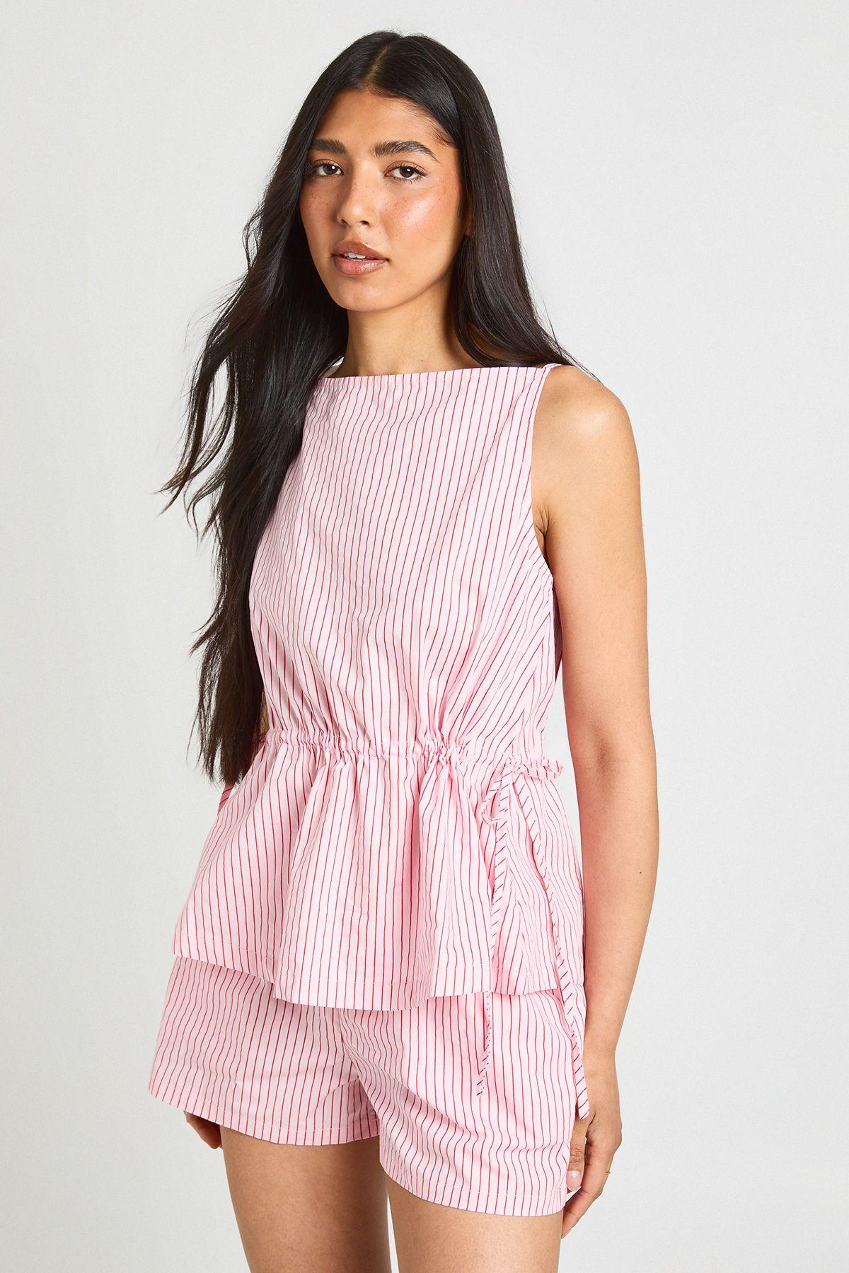 Tall Elasticated Waist Stripe Boxer Runner Short by BOOHOO