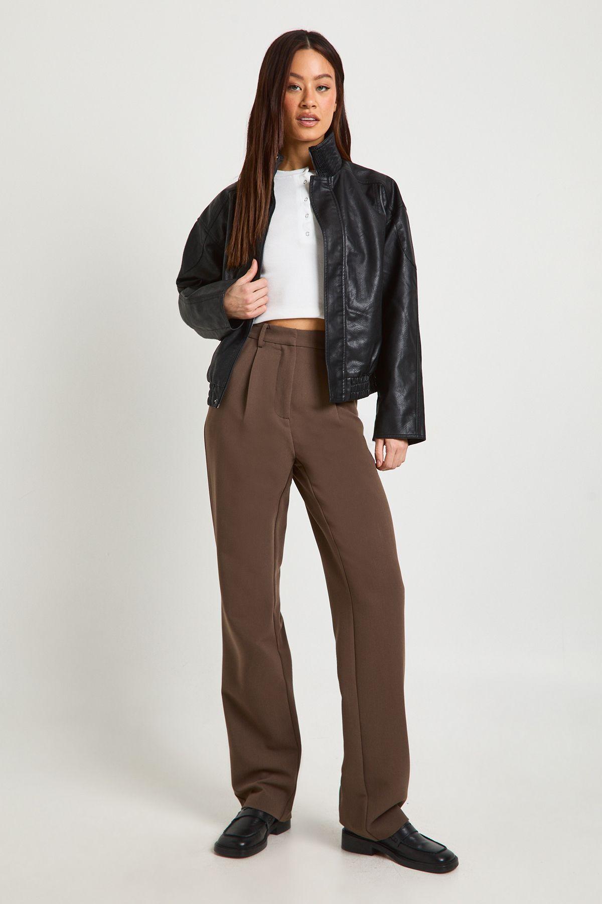 Tall Essential Straight Leg Tailored Trousers by BOOHOO