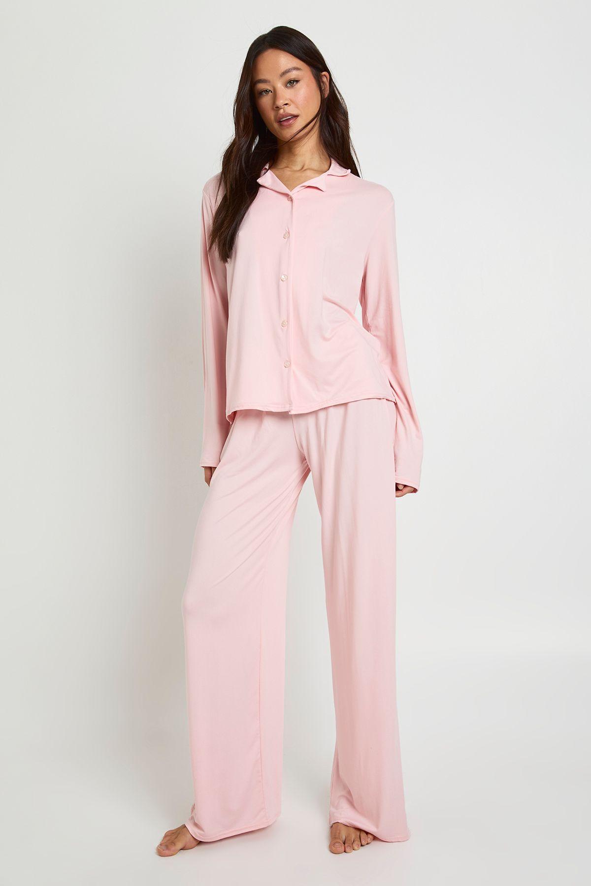 Tall Long Sleeve Shirt & Trousers Pyjama Set by BOOHOO