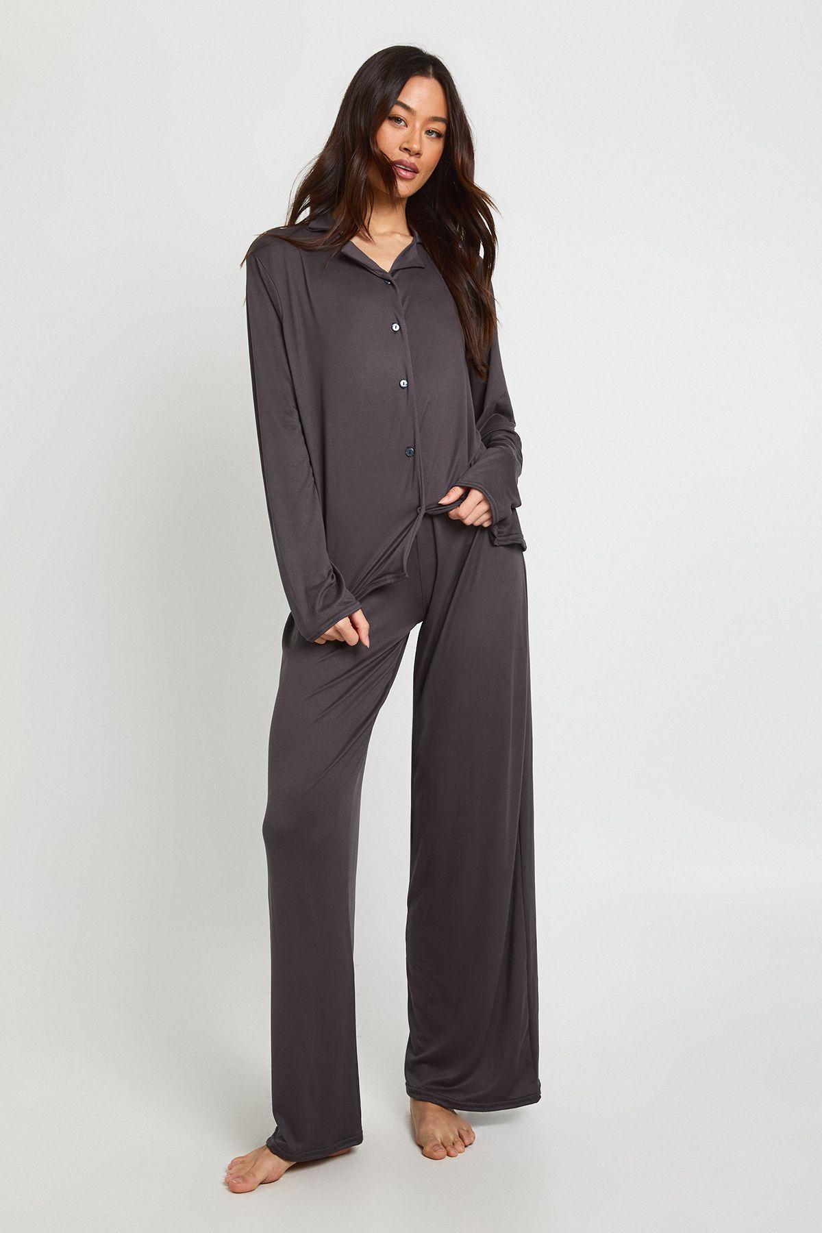 Tall Long Sleeve Shirt & Trousers Pyjama Set by BOOHOO
