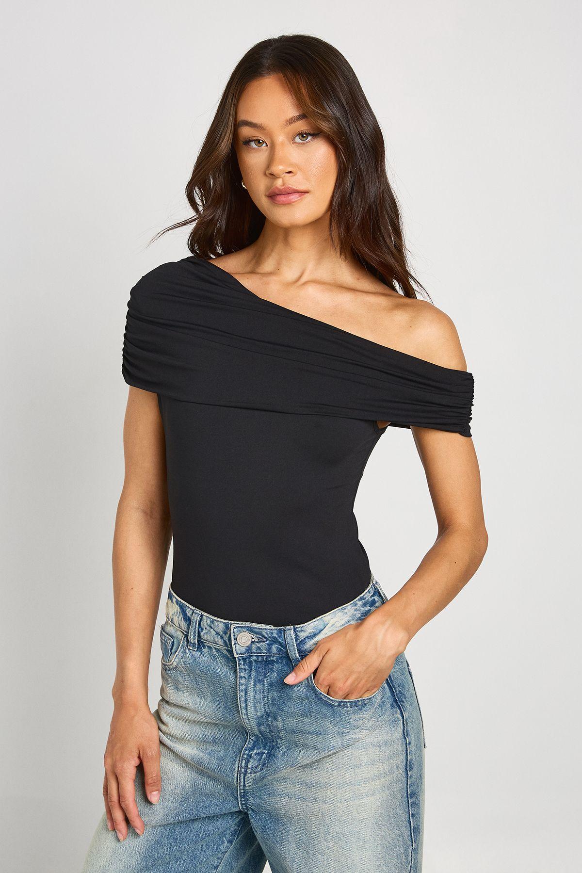 Tall Matte Slinky Off The Shoulder Bodysuit by BOOHOO
