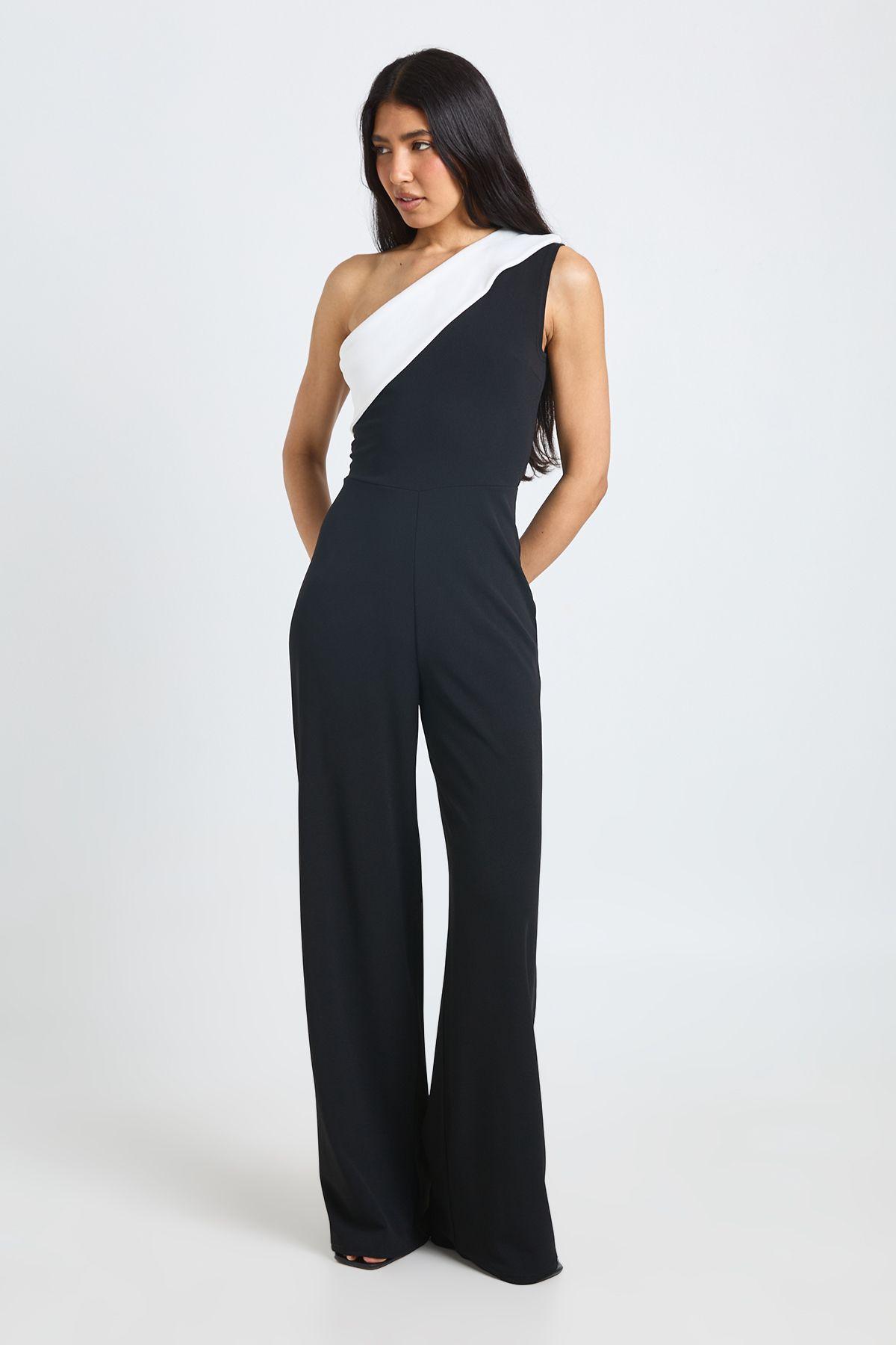 Tall Mono Wide Leg Jumpsuit by BOOHOO