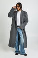 Tall Pinstripe Double Breasted Wool Look Coat by BOOHOO Tall Pinstripe Double Breasted Wool Look Coat by BOOHOO