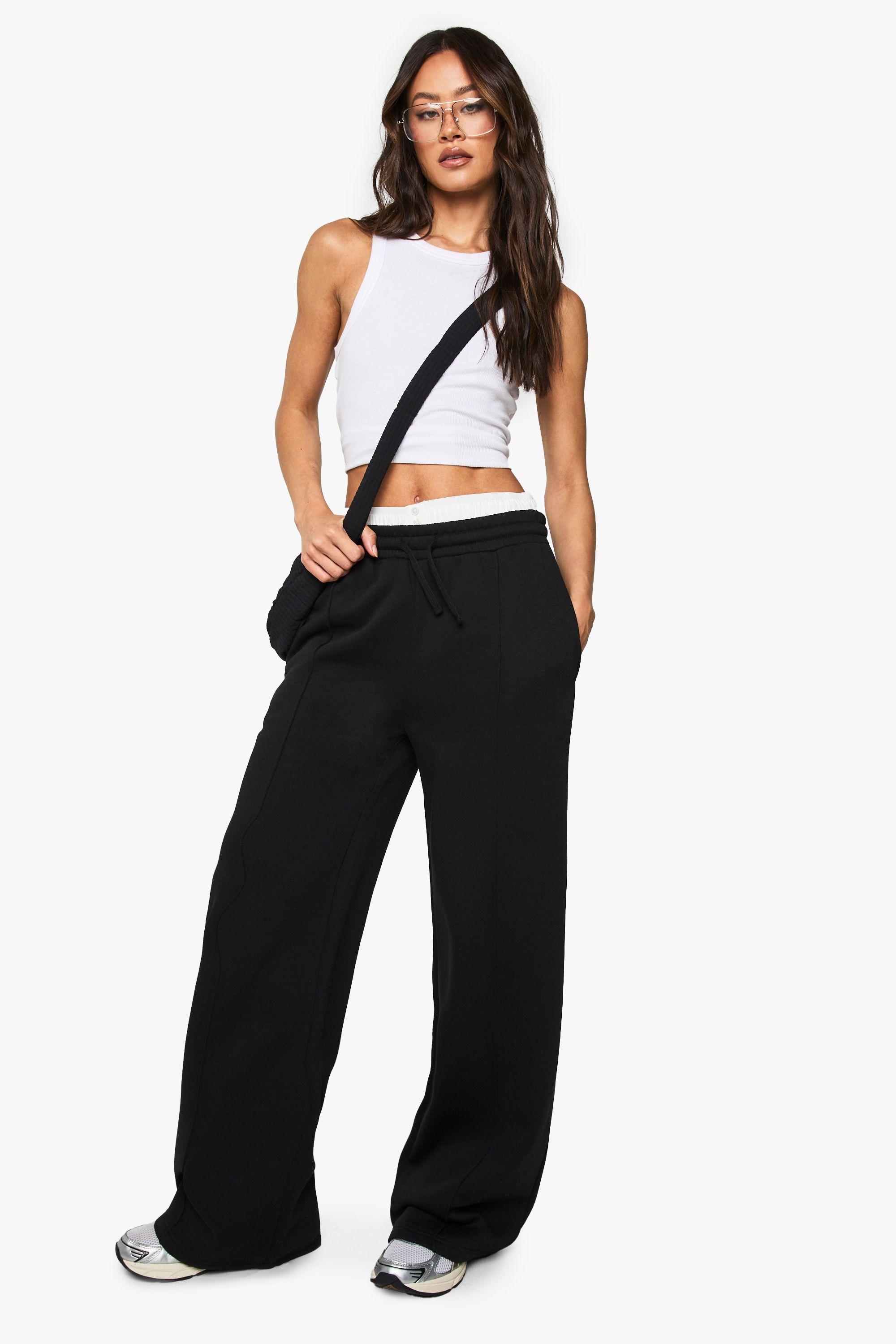 Tall Pintuck Detail Straight Leg Jogger by BOOHOO