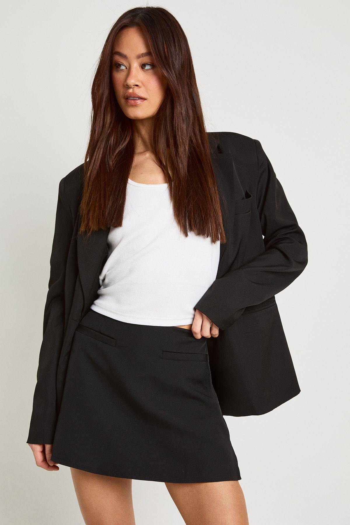Tall Pocket Detail A Line Skirt by BOOHOO