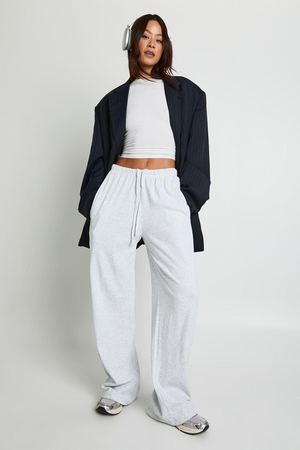 Tall Rib Wide Leg Trouser by BOOHOO