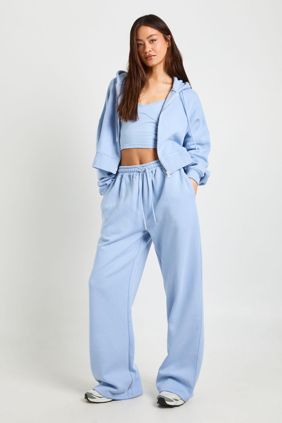 Tall Seam Detail Crop Top 3 Piece Hooded Tracksuit by BOOHOO