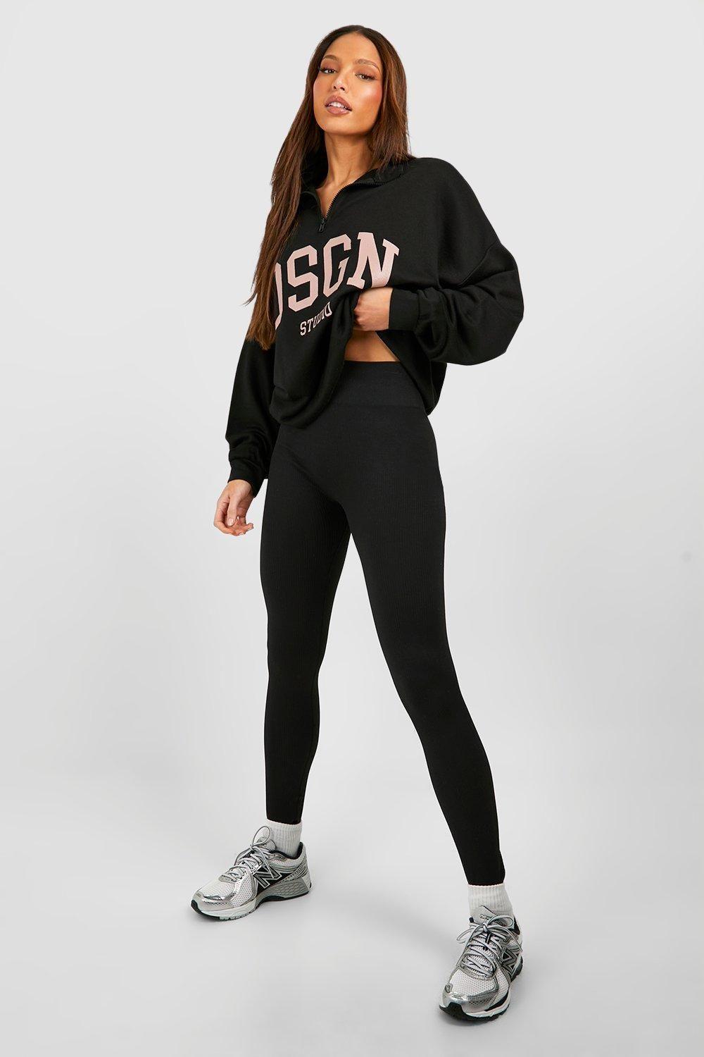 Tall Seamless Rib Leggings by BOOHOO