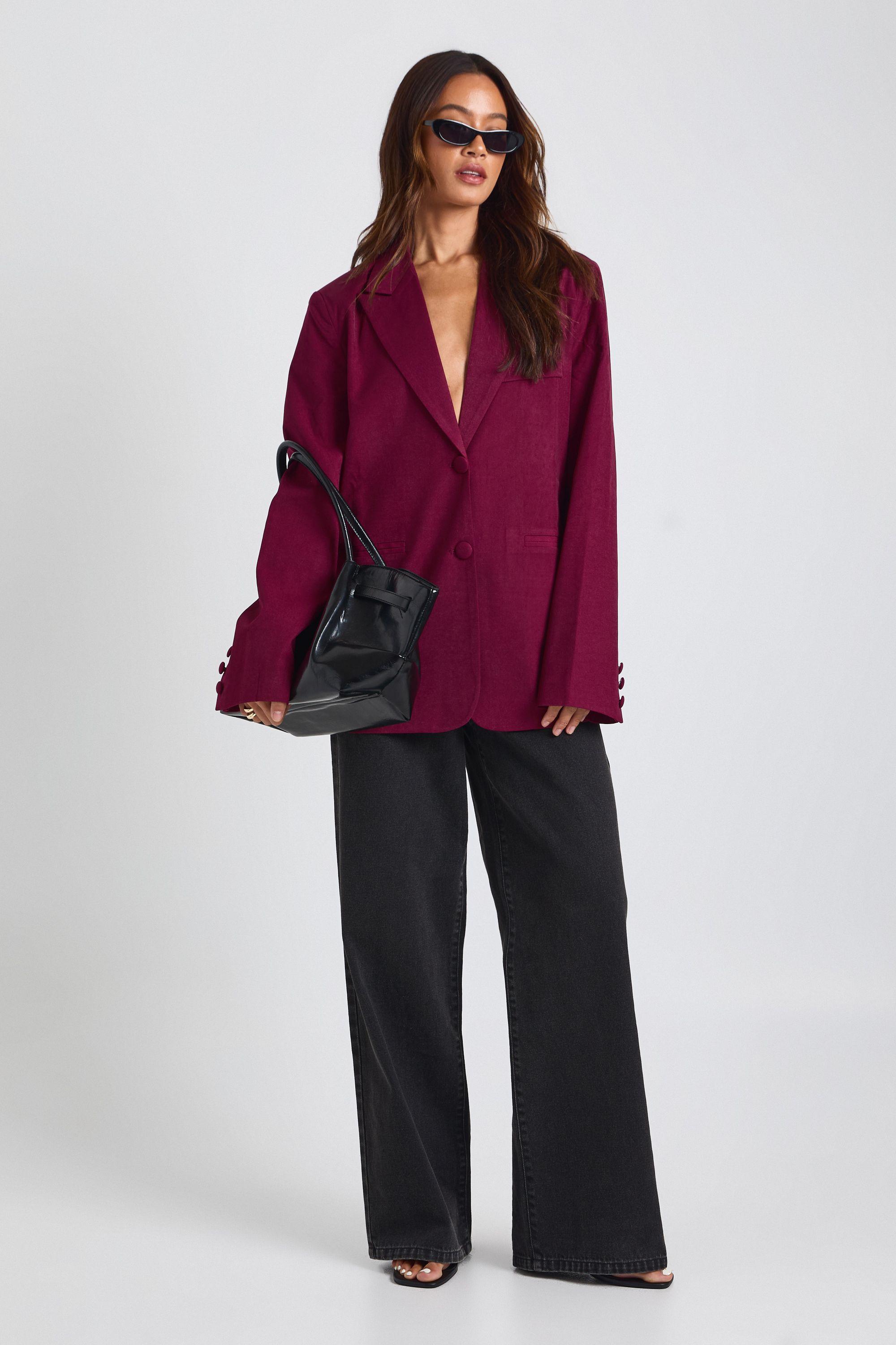 Tall Single Breasted Relaxed Fit Tailored Blazer by BOOHOO