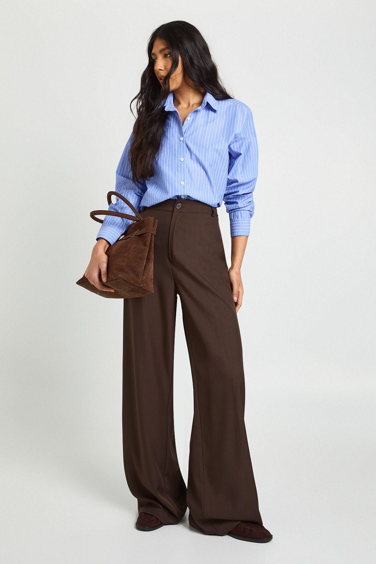 Tall Straight Leg Trousers by BOOHOO