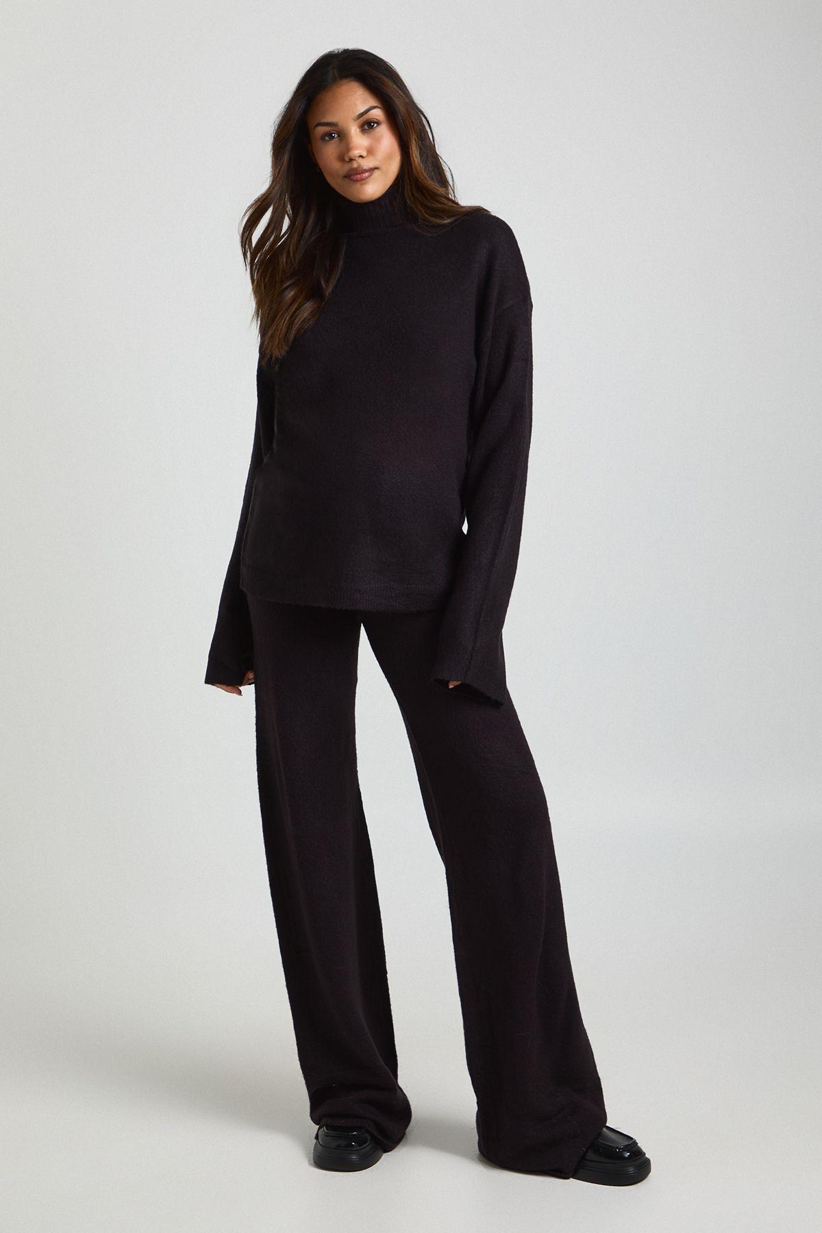 Tall Super Soft Roll Neck Oversized Jumper and Wide Leg Trouser Co-Ord by BOOHOO