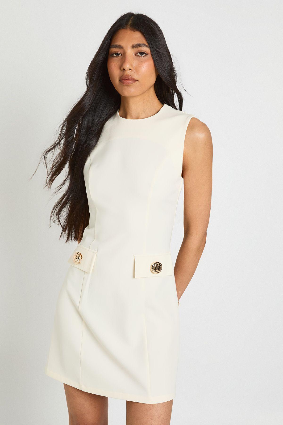 Tall Tailored A-line Mini Dress by BOOHOO