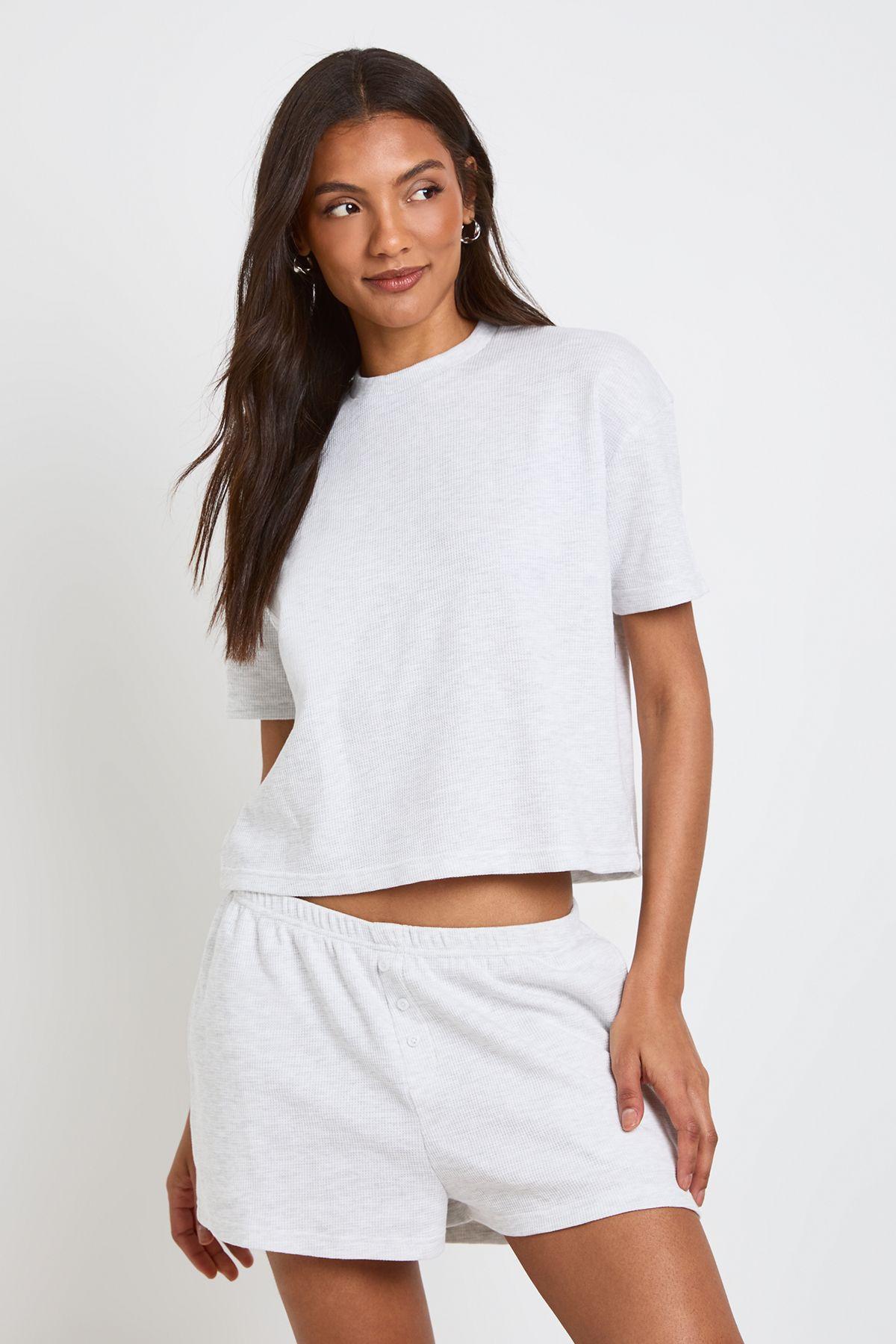 Tall Waffle T-shirt and Shorts Co-ord by BOOHOO