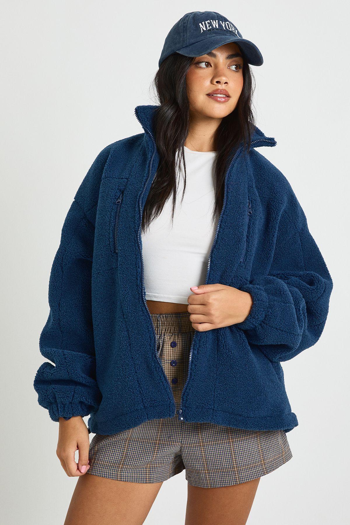 Teddy Zipper Jacket by BOOHOO