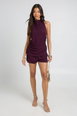 Textured Cowl Neck Double Layer Playsuit by BOOHOO