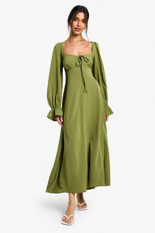 Textured Milkmaid Maxi Dress by BOOHOO