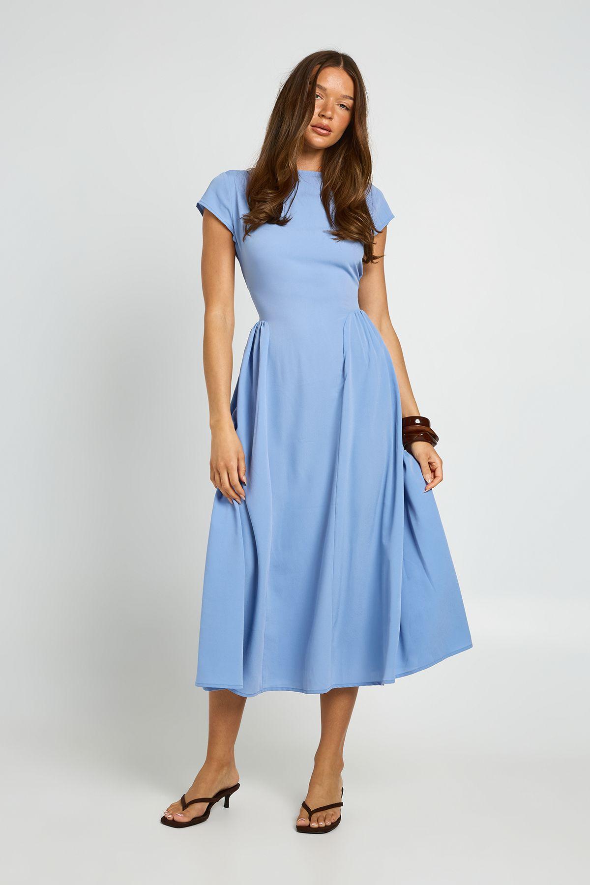 Textured Volume Skirt Midaxi Dress by BOOHOO