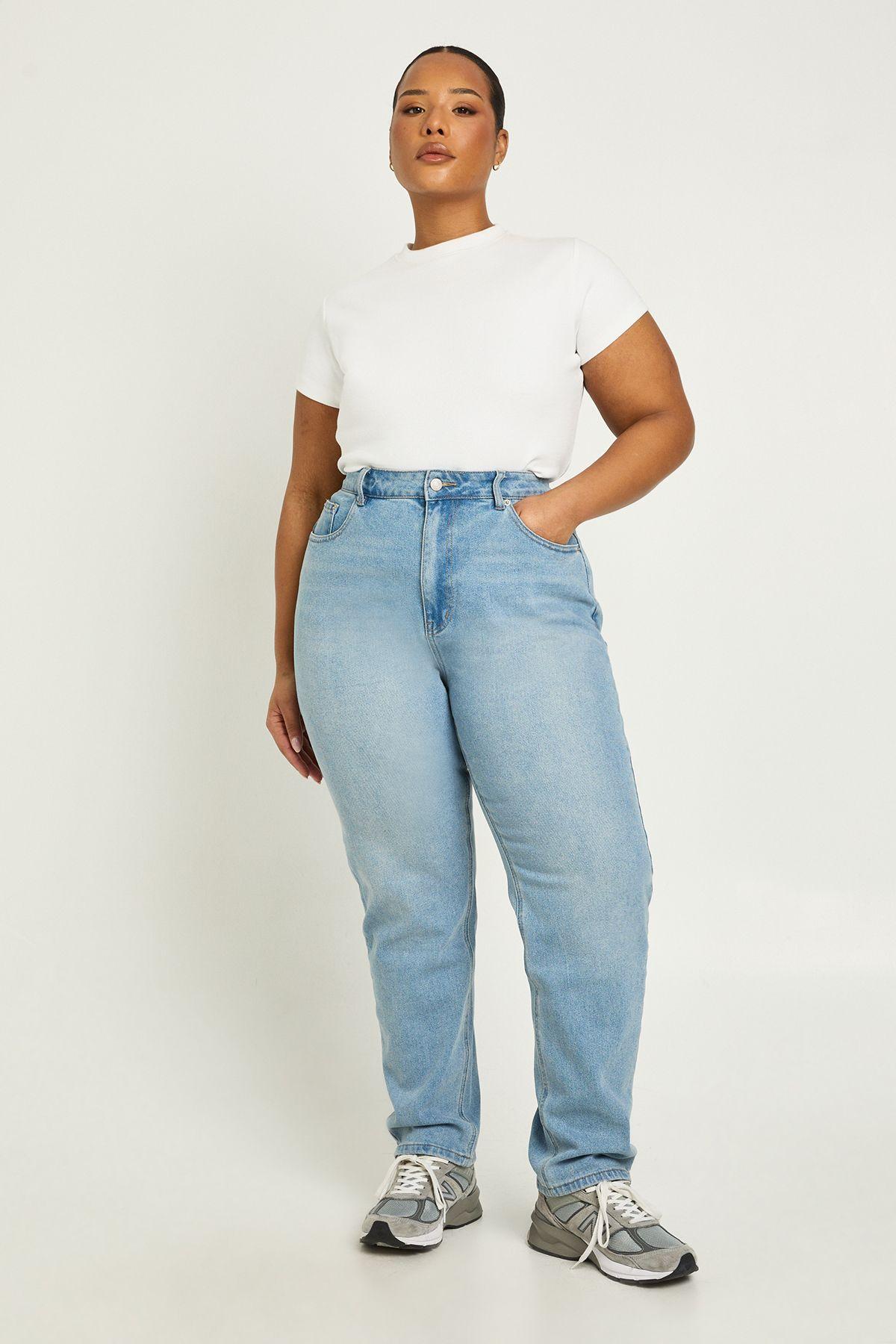 The Plus High Waist Mom Jean by BOOHOO