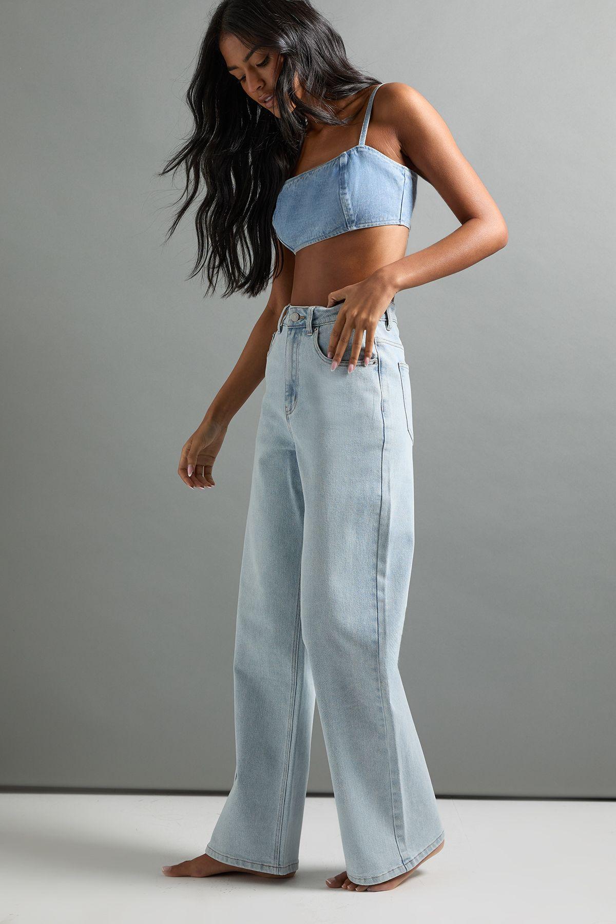 The Tall High Waist Straight Leg Jean by BOOHOO