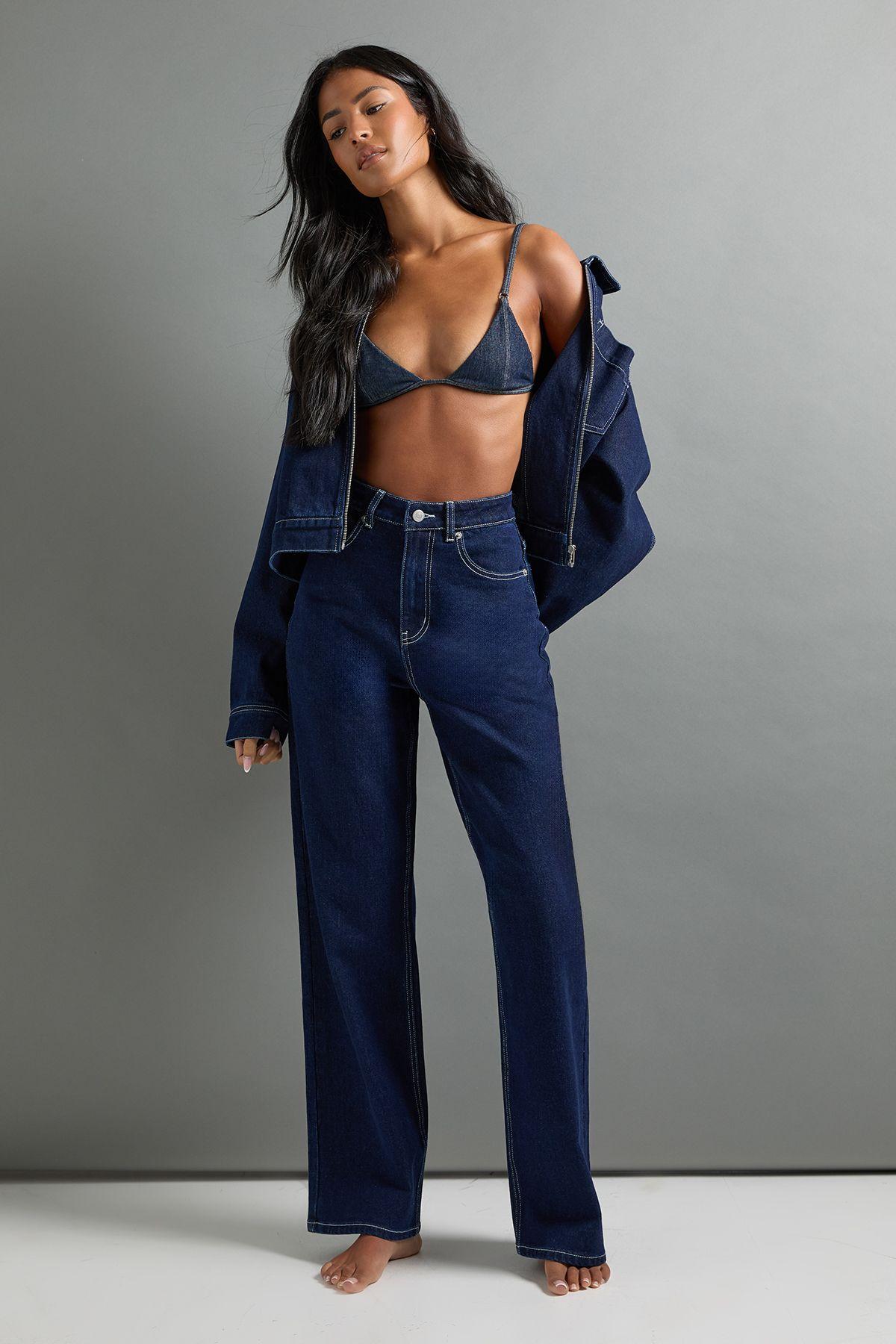 The Tall High Waist Straight Leg Jean by BOOHOO The Tall High Waist Straight Leg Jean by BOOHOO