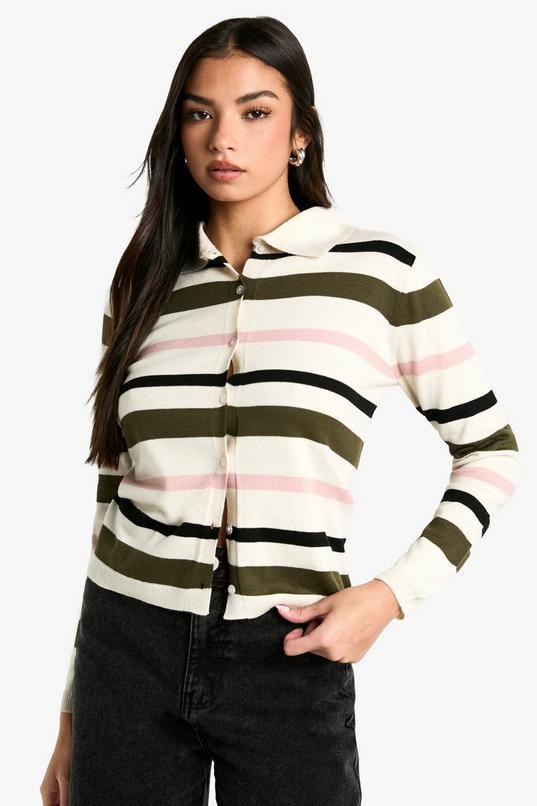 Thin Stripe Rib Knitted Jumper by BOOHOO