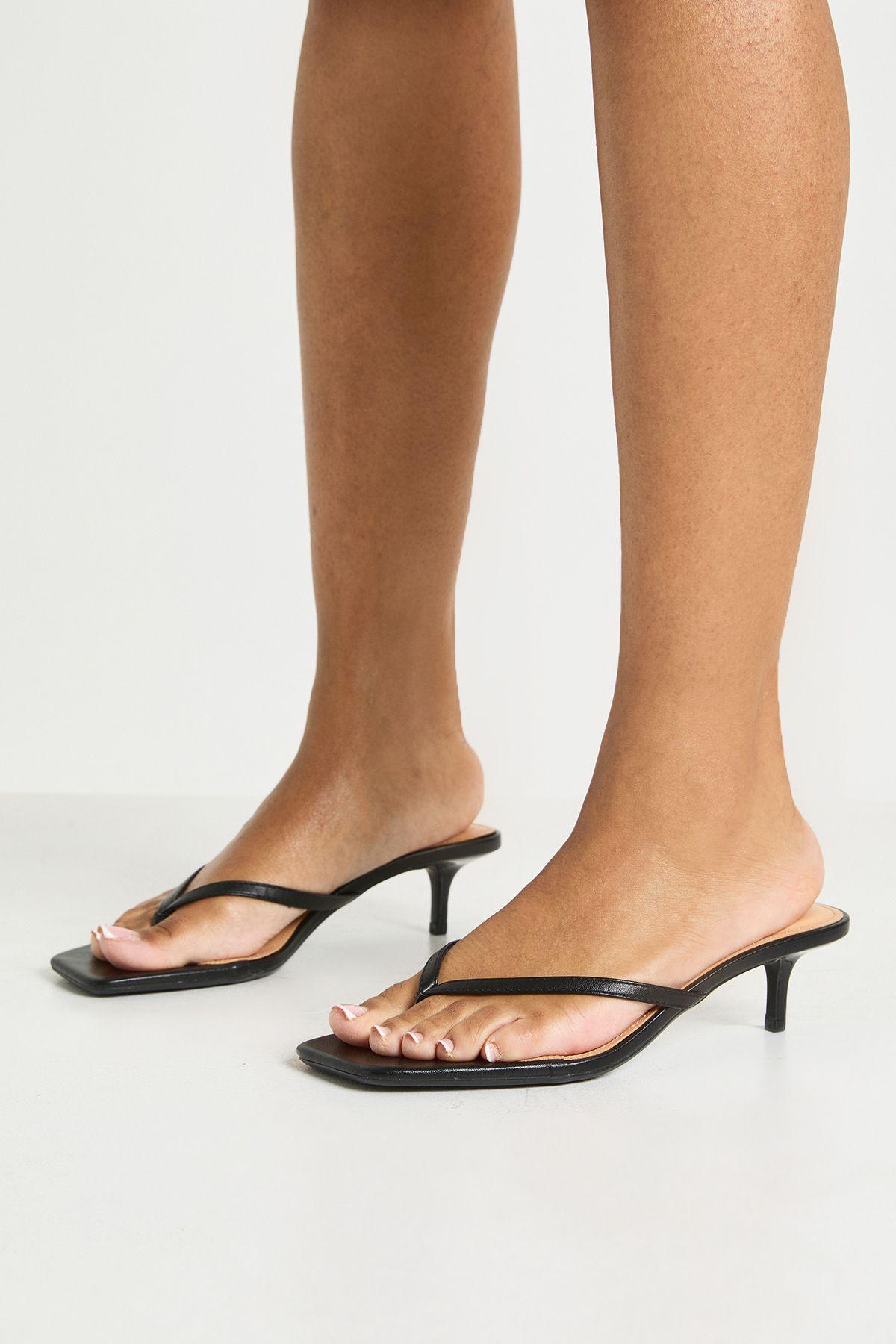 Thong Toe Post Heeled Mules by BOOHOO