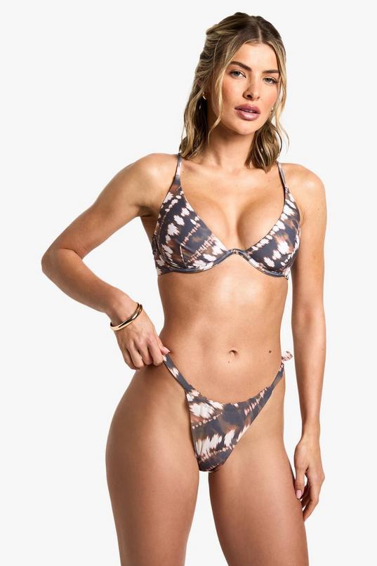 Tie Dye Print Underwired Bikini Top by BOOHOO