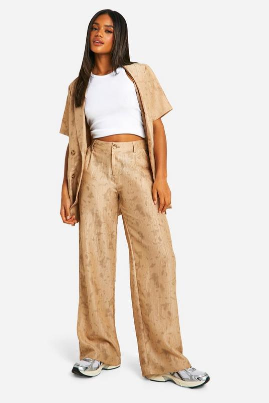 Tie Dye Textured Wide Leg Trousers by BOOHOO
