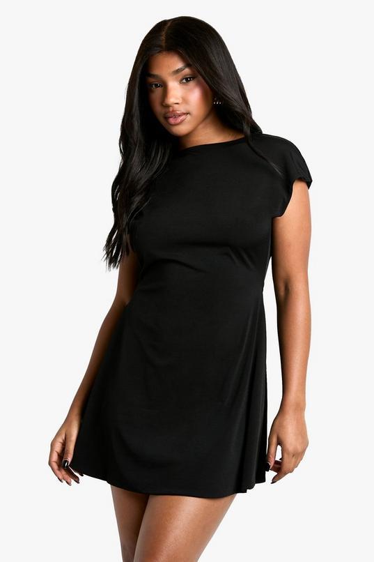 Tie Plunge Back Mini Dress by BOOHOO