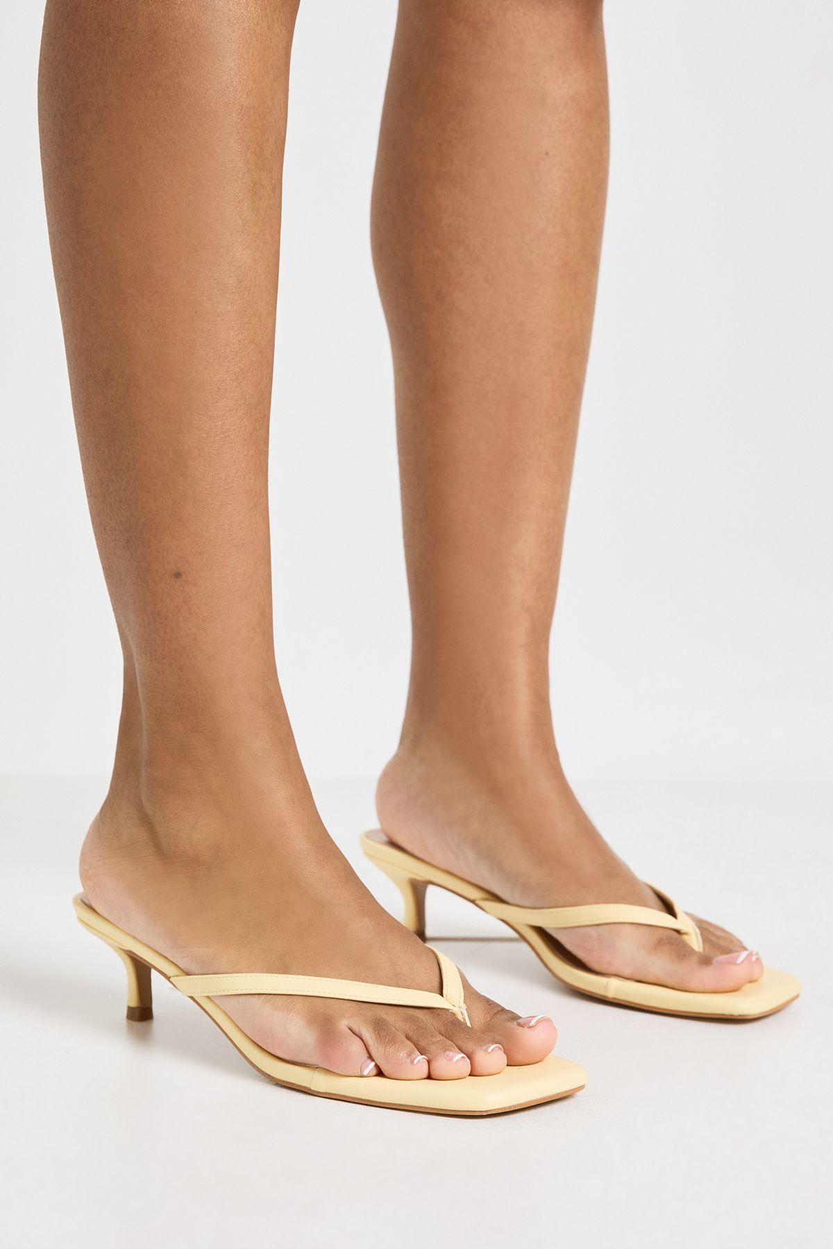 Toe Post Kitten Heel Mules by BOOHOO