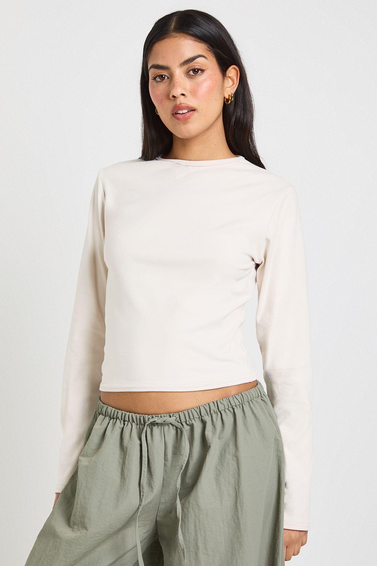 Ultra Soft Long Sleeve Fitted Top by BOOHOO