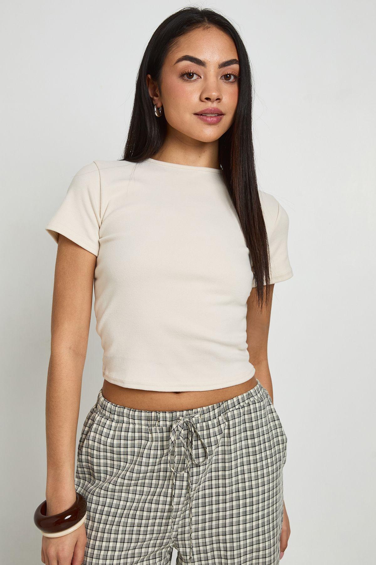 Ultra Soft Short Sleeve Fitted Top by BOOHOO
