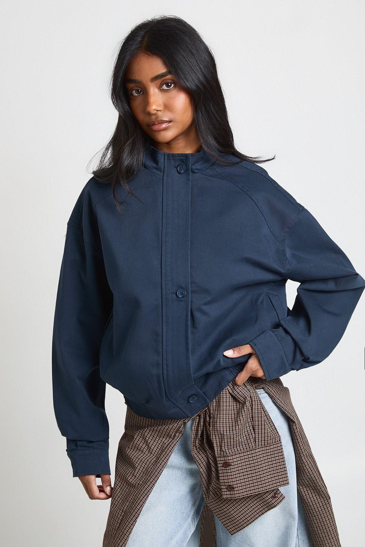 Utility High Neck Bomber Jacket by BOOHOO